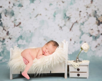 Newborn Digital Backdrop, Digital Backdrops for newborn photography, wooden bed for a princess