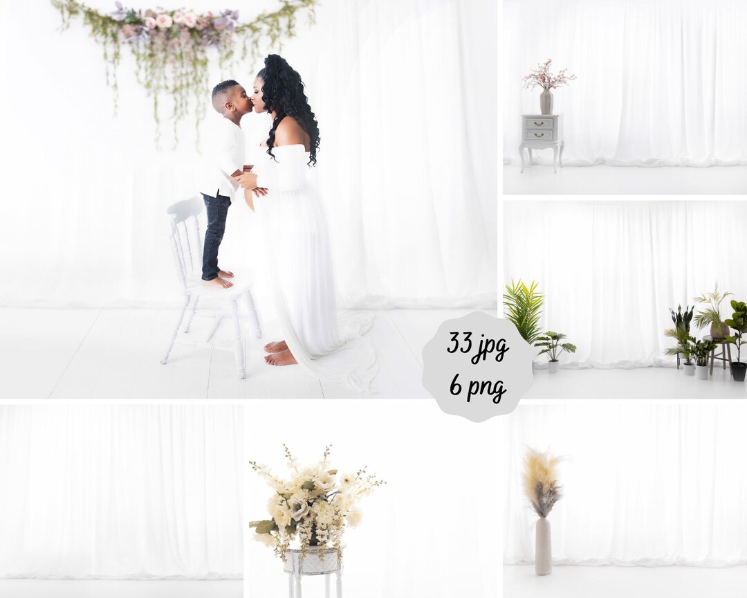 33 Backlit Curtain Backdrops Plus 6 Png Files of Chandeliers and Vases ...