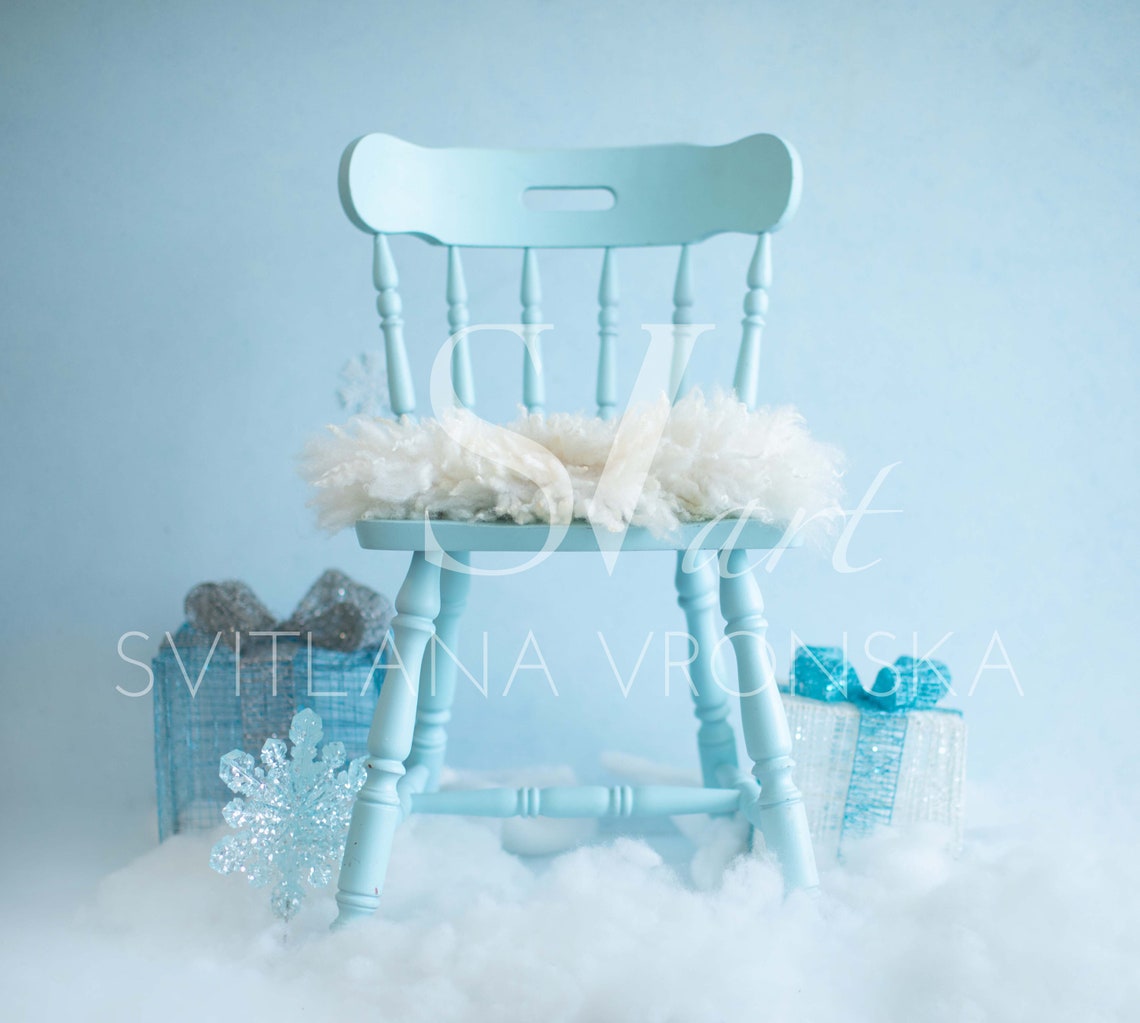Christmas Newborn Digital Backdrop Wooden Chair Prop With Etsy
