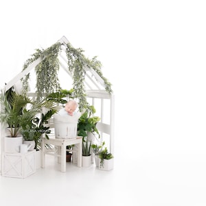 Greenhouse Digital Backdrop Newborn Digital Background Bright Greenhouse Backdrop, Plant Nursery Backdrop
