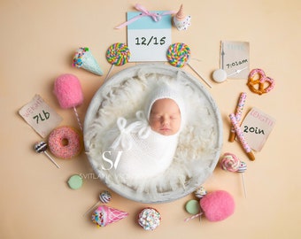 Baby Stats Newborn Digital Backdrop Birth Announcement Template Newborn Digital Background Sweet Baby Backdrop