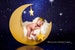 MOON with stars Digital Backdrops, Newborn digital backdrop (moon with white fur for Newborn photography), digital prop 