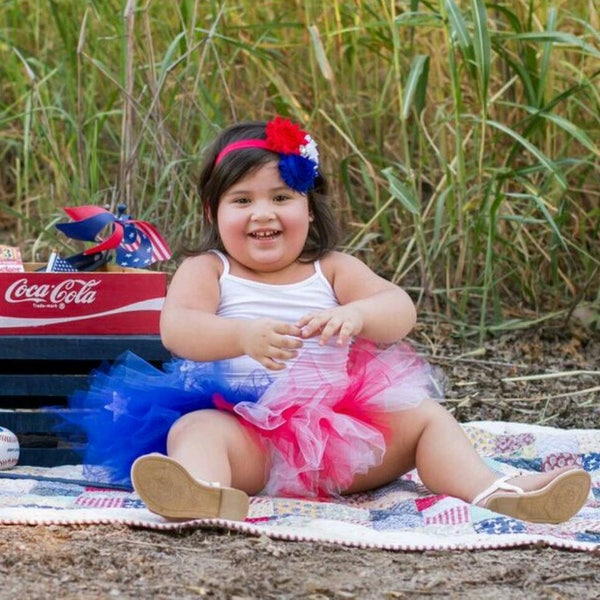 4th of July Tutu American Flag Stars Baby Toddler Girl Petti Tutu