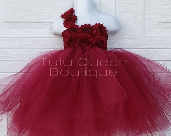 burgundy infant dress