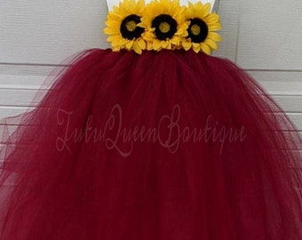 burgundy sunflower dress