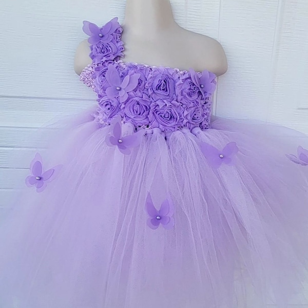 Lavender Butterfly Tutu Dress, Baby Dress ,Toddler Dress, Girl Dress, Butterfly Birthday Dress ,Cake Smash , Lilac Wedding