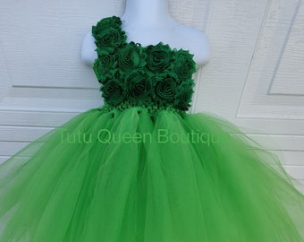 Green Tutu Dress,Tutu Costume, Baby Tutu,  Girl Green Costume, Birthday Dress , Frog Costume, Fairy Costume