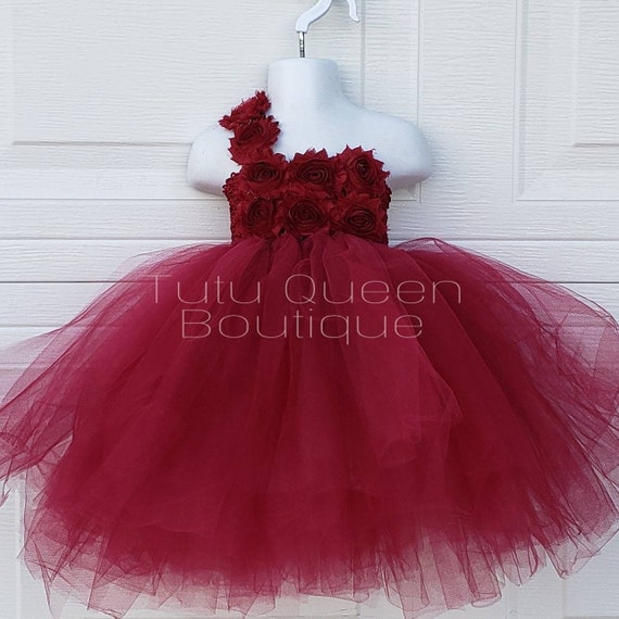 Burgundy Tutu Dress Baby Toddler Girl Birthday Dress Cake Smash Maroon Wedding Etsy Canada