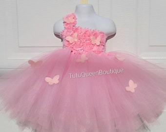 Pink Butterfly Tutu Dress, Baby Dress ,Toddler Dress, Girl Dress, Butterfly Birthday Dress ,Cake Smash , lilac Wedding