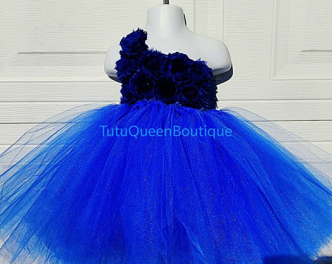 Royal Blue Tutu Dress Baby Toddler Girl Birthday Dress Cake Etsy