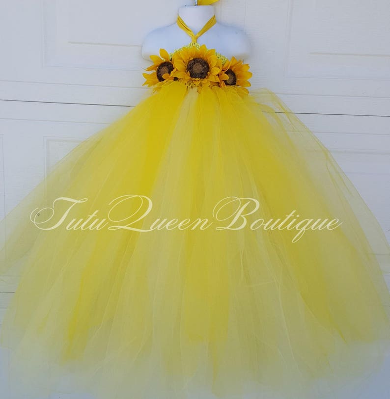 Sunflower Yellow Tutu Dress Baby Toddler Girl Flower Girl Etsy