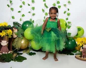 Green Tutu Dress Girl  Costume Jungle Birthday