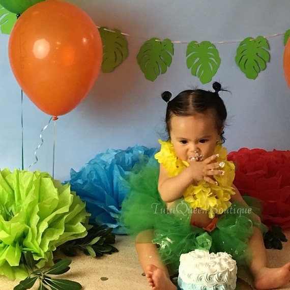 Hawaiian Laua Tutu Skirt Birthday Cake Smash Lilo Halloween