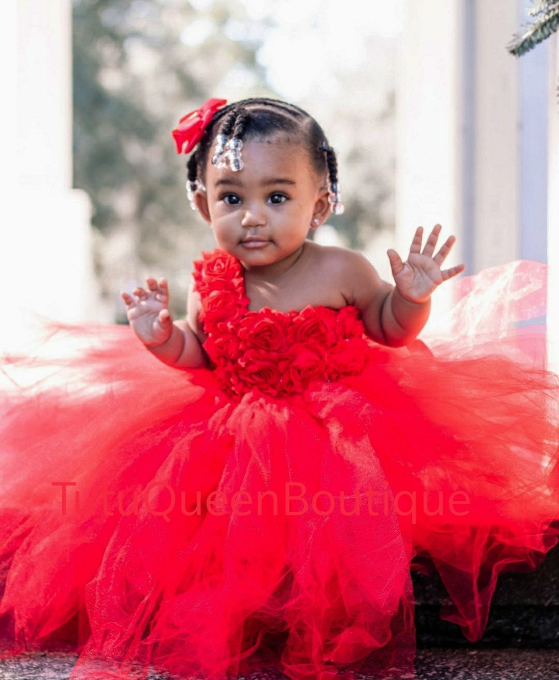 Red Tutu Dress Baby Toddler Girl Birthday Dress Cake Smash Etsy