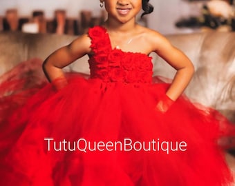 Red Tutu Dress Baby Toddler Girl Birthday Dress Cake Smash  Wedding, Christmas Dress, New Years Girls Dress