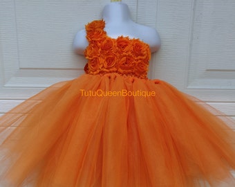 Orange Tutu Dress Baby Toddler Girl Birthday Dress Cake Smash  Fall Wedding