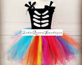 Day of the Dead Tutu Dress Skeleton Girl Costume Coco Tutu