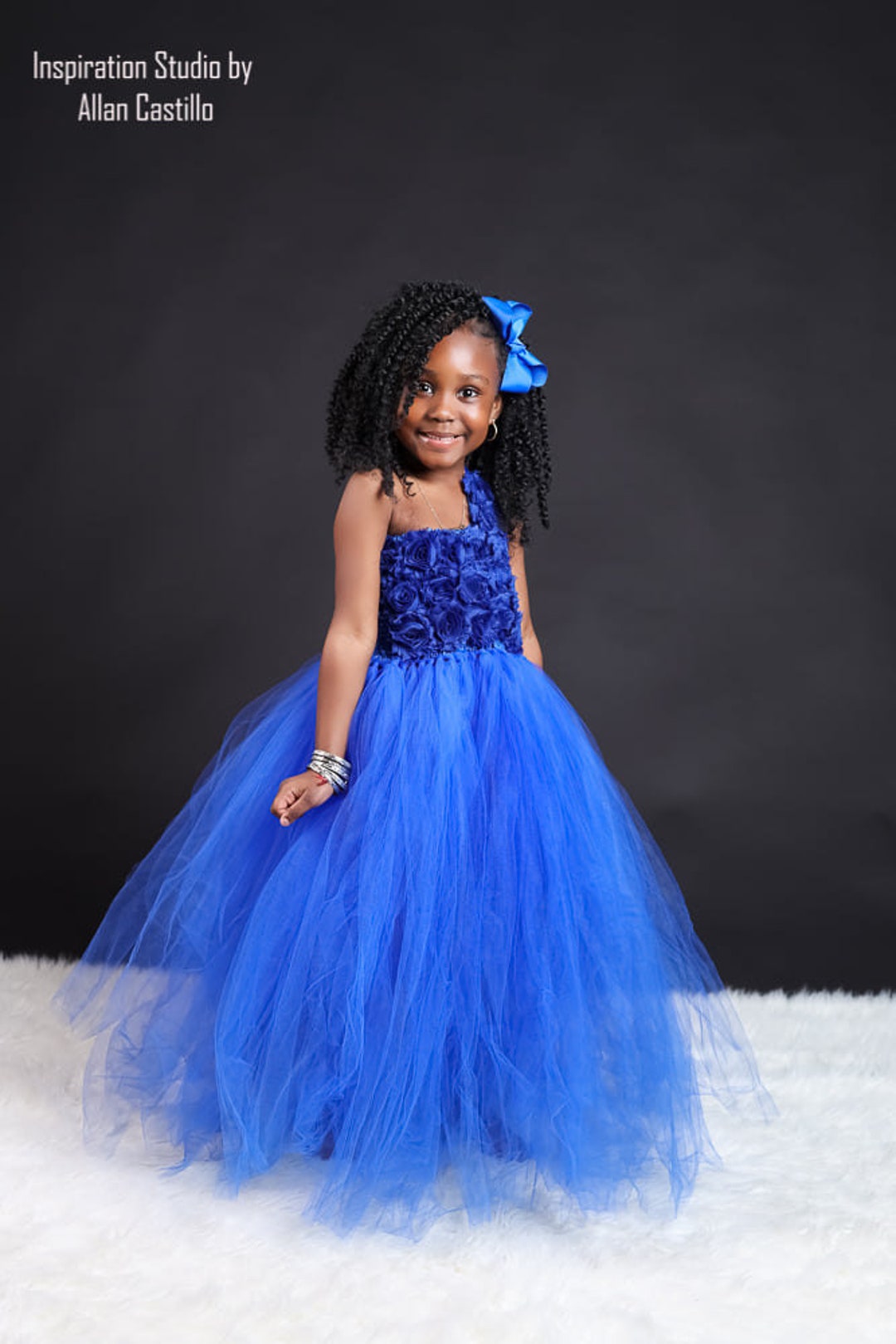 Royal Blue Tutu Dress Baby Toddler Girl Birthday Dress Cake Smash Navy