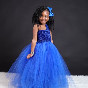 Royal Blue Tutu Dress Baby Toddler Girl Birthday Dress Cake Smash Navy Wedding