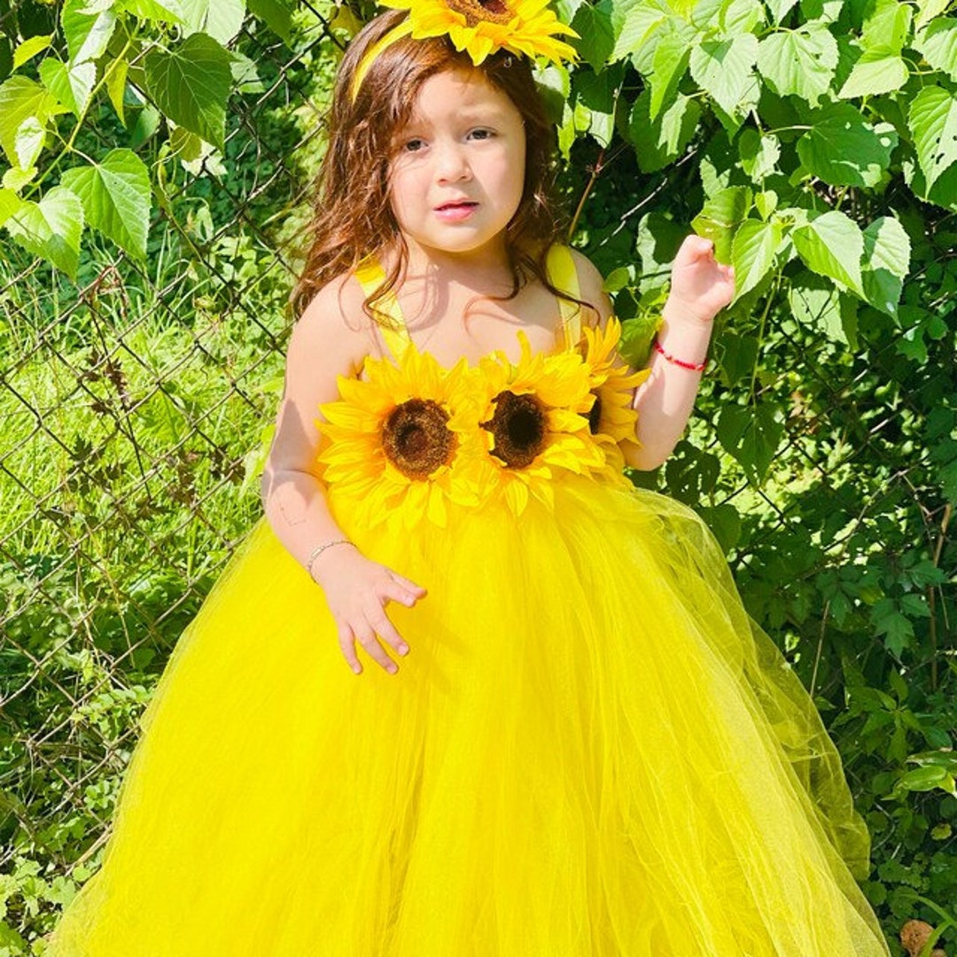 Sunflower Dress Yellow Tutu Dress Baby Tutu Girl Sunflower Etsy