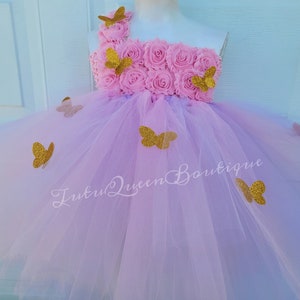 Pink and Lavender Butterfly Tutu Dress, Baby Dress ,Toddler Dress, Girl Dress, Butterfly Birthday Dress ,Cake Smash , lilac Wedding