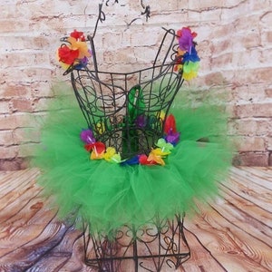 Hawaiian Laua Tutu Skirt Birthday Cake Smash Lilo Halloween Costume Baby Girl Green Tutu