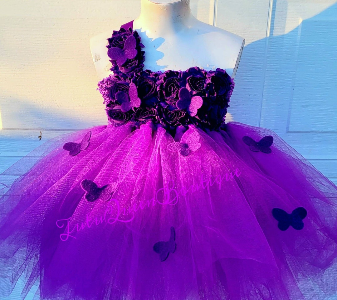 Purple Butterfly Tutu Dress, Baby Dress ,toddler Dress, Girl Dress