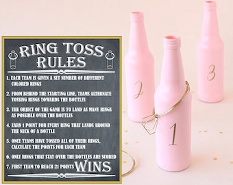 Bottle Ring Toss Rules, Ring Toss Instructions, Yard Games, Outdoor Party Games, Wedding Lawn Games, Wedding Games, Backyard Games