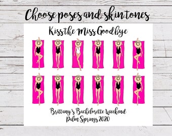 Kiss the Miss Goodbye Print: Bachelorette Party Favor (Digital Download)
