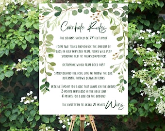Cornhole Rules Sign: Outdoor Party Game Poster (Digital Download)