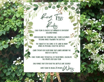 Ring Toss Rules Sign: Outdoor Party Game Instructions (Digital Download)