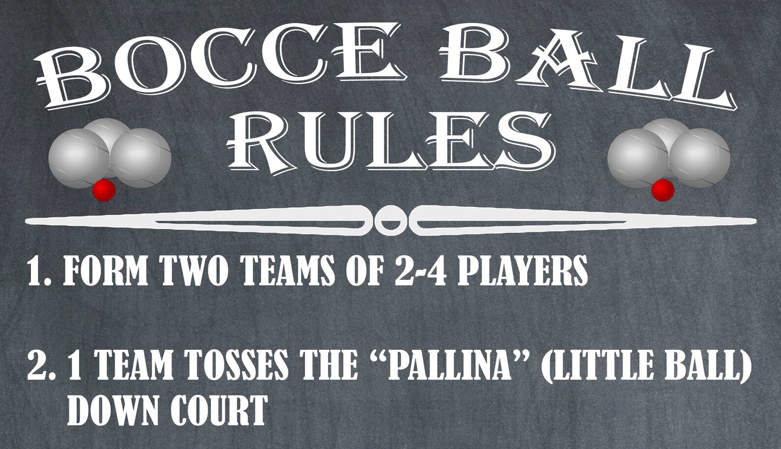 Bocce Ball Rules Bocce Ball Sign Poster Outdoor Party Games Etsy