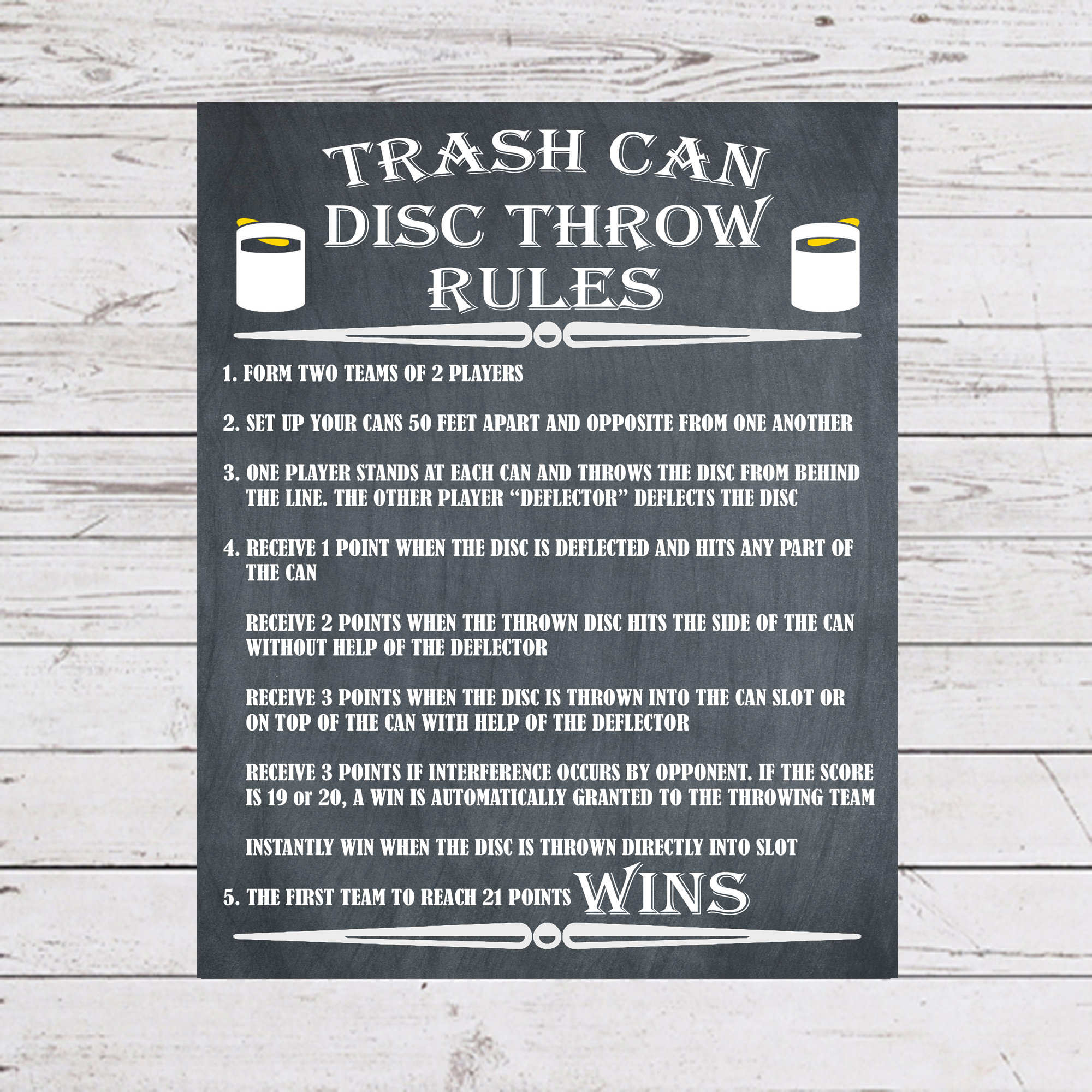 Trash Can Disc Toss Game Rules Print (digital Download) - Etsy