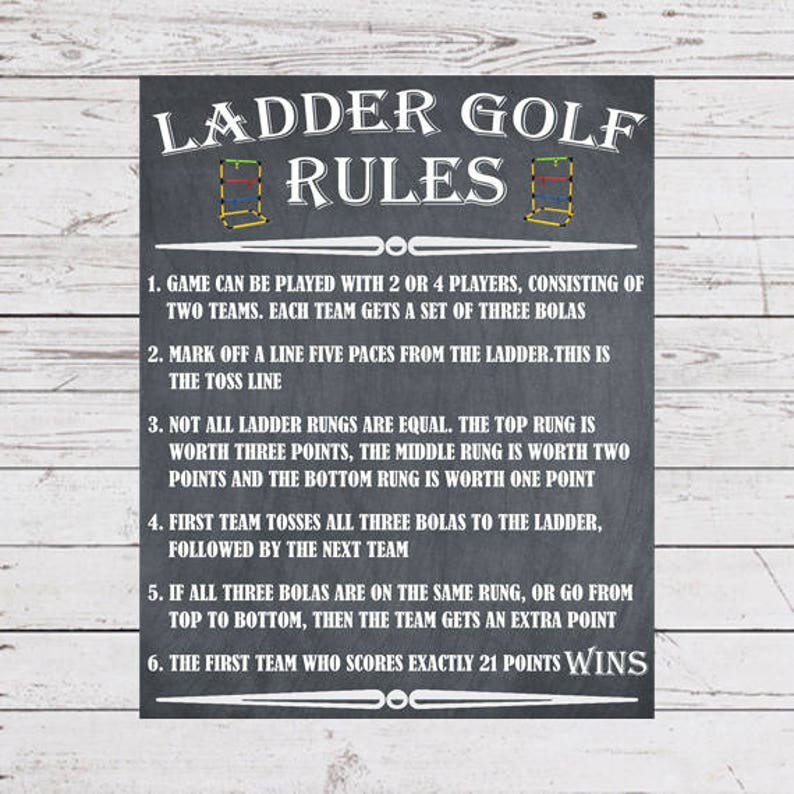 Ladder Golf Rules Ladder Toss Ladder Ball Yard Games Etsy