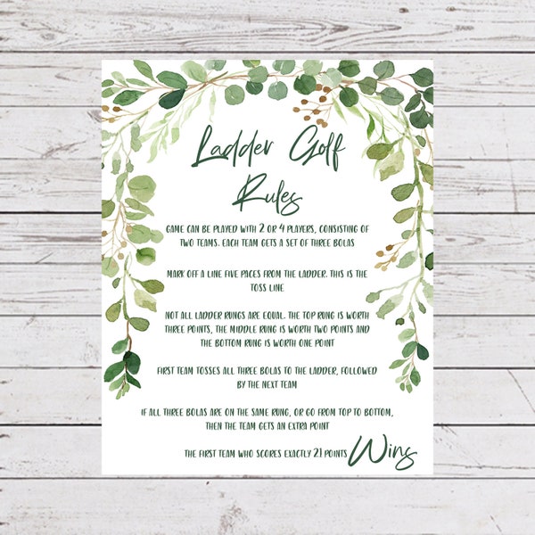 Ladder Golf Rules Printable - Etsy