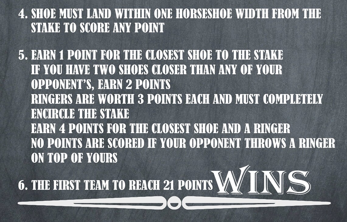 Horseshoes Rules Yard Games Outdoor Game Horseshoes Sign Etsy Australia