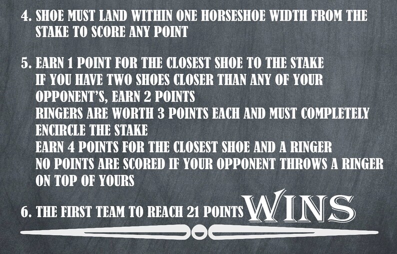 Horseshoes Rules Yard Games Outdoor Game Horseshoes Sign - Etsy