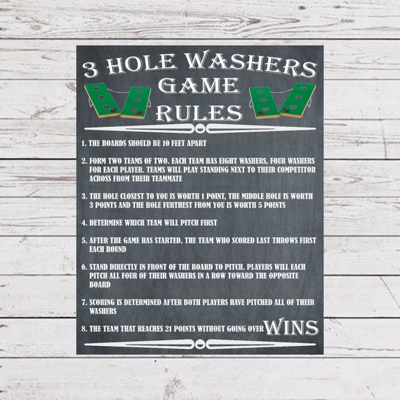 Yard Games 3 Hole Washers Sign Poster Rules Outdoor Party -  Israel