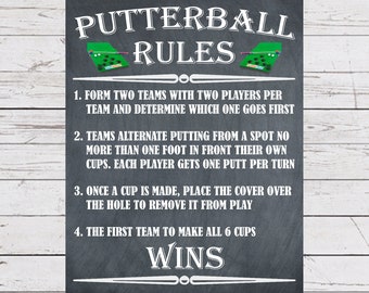 PutterBall Rules, Miniature Golf Instructions, Mini-Putt, Golf Pong, Outdoor Party Games, Wedding Lawn Games, Backyard Games