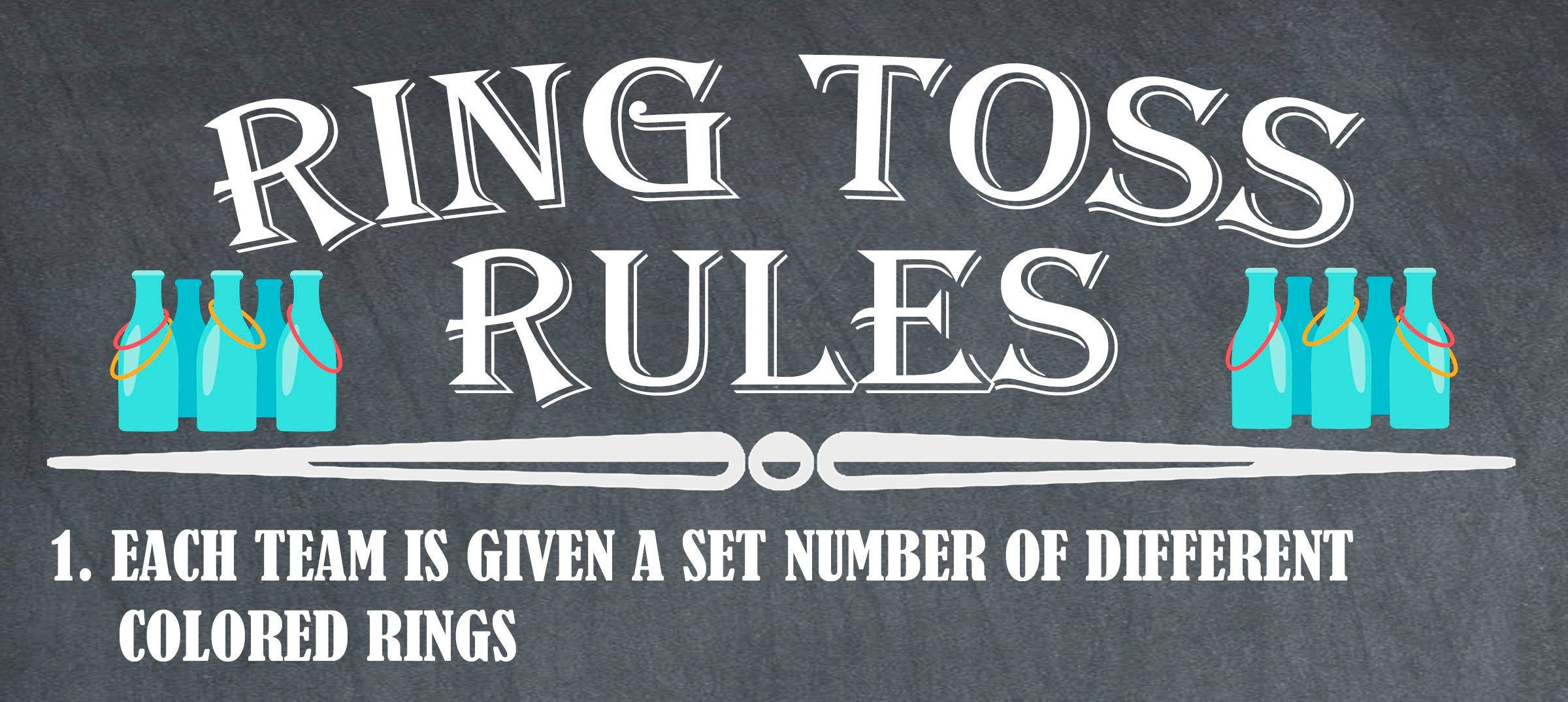 Bottle Ring Toss Sign Poster Yard Games Ring Toss Rules Etsy Canada