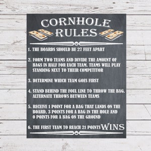 Cornhole Rules Print: Backyard Game Instructions (Digital Download)