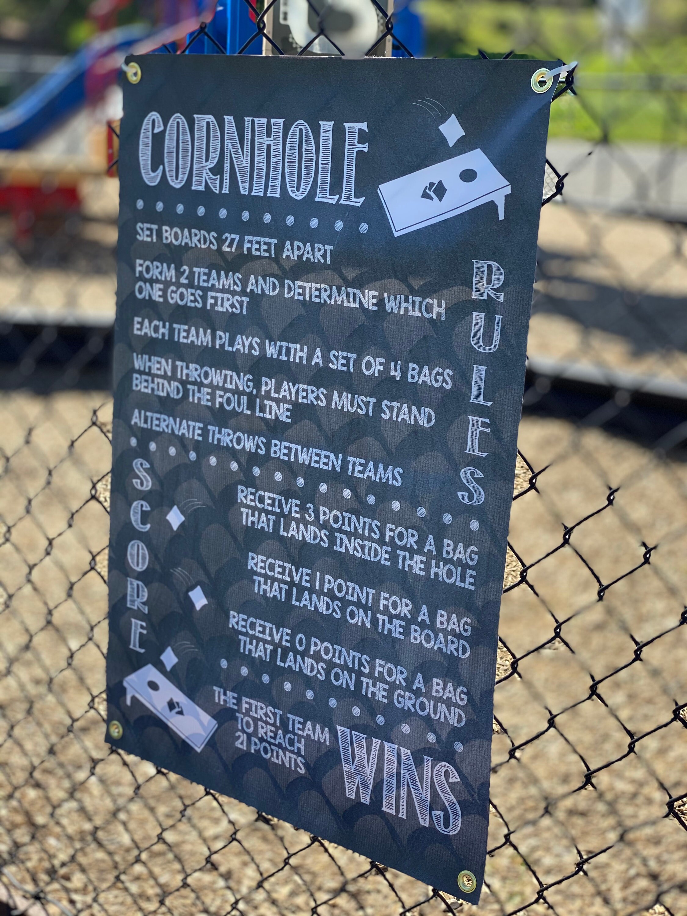 Cornhole Rules Outdoor Vinyl Banner Bag Toss Rules Backyard Etsy