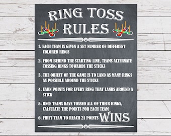 Ring Toss Rules Sign: Outdoor Party Game (Digital Download)