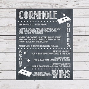 Cornhole Rules Print: Yard Game Sign (Digital Download)