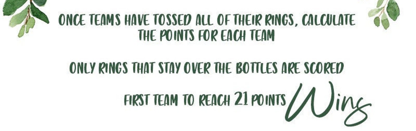 Bottle Ring Toss Sign Poster Ring Toss Rules Outdoor Party Etsy