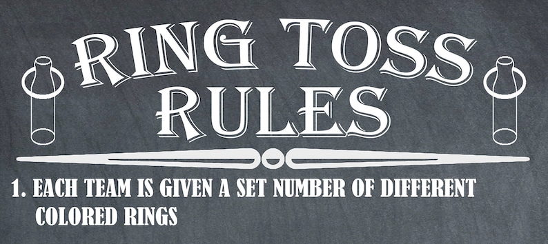 Yard Games Bottle Ring Toss Sign Poster Ring Toss Rules Etsy