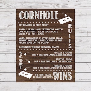 Cornhole Rules Print: Backyard Game Instructions (Digital Download)