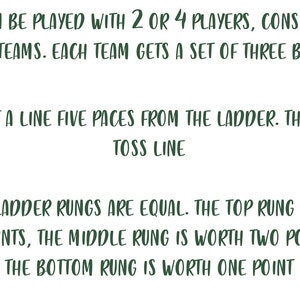 Ladder Golf Rules Ladder Toss Ladder Ball Yard Games | Etsy