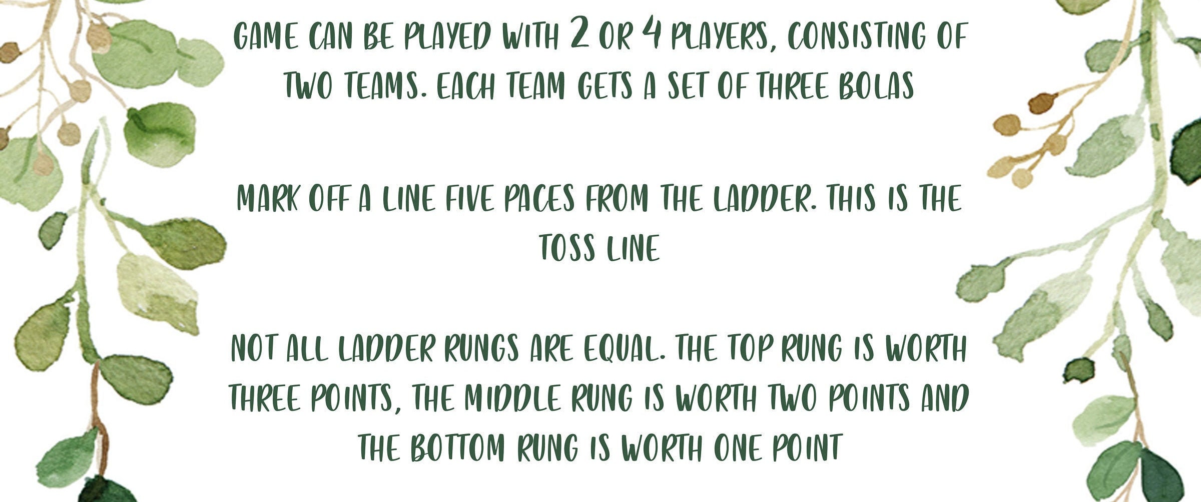 Ladder Golf Rules Ladder Toss Ladder Ball Yard Games Etsy