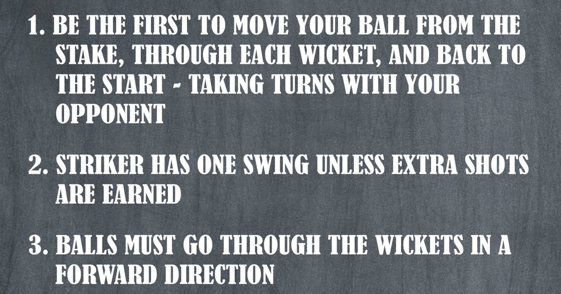 Croquet Rules Instructions Yard Games Croquet Sign Outdoor Etsy UK